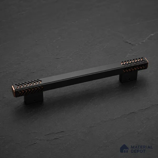 Ottr Aluminium Main Door Handle HA 00269 P Black PVD Rose Gold Finish - 300mm | 2 Years Warranty