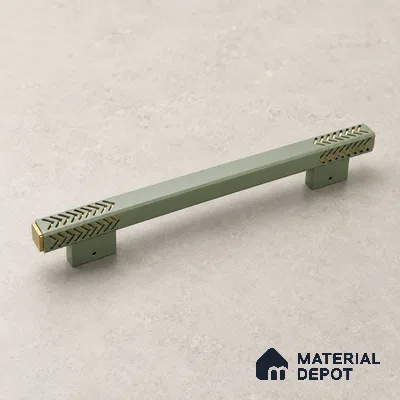 Ottr Aluminium Main Door Handle HA 00269 L Green PVD Gold Finish - 450mm | 2 Years Warranty