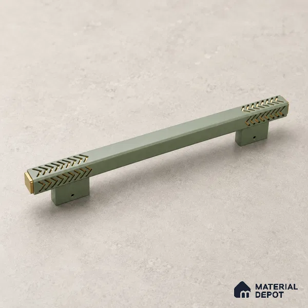 Ottr Aluminium Main Door Handle HA 00269 L Green PVD Gold Finish - 450mm | 2 Years Warranty