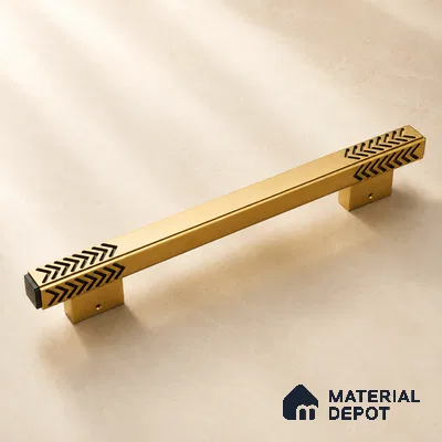Ottr Aluminium Main Door Handle HA 00269 F PVD Gold Black Finish - 300mm | 2 Years Warranty