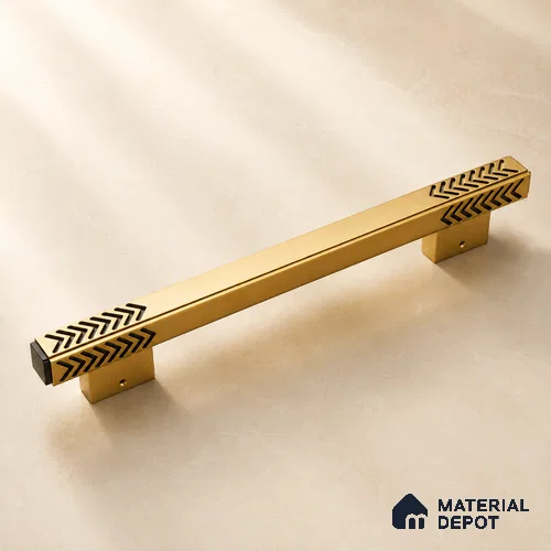 Ottr Aluminium Main Door Handle HA 00269 F PVD Gold Black Finish - 300mm | 2 Years Warranty