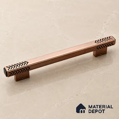 Ottr Aluminium Main Door Handle HA 00269 C PVD Rose Gold Black Finish - 600mm | 2 Years Warranty