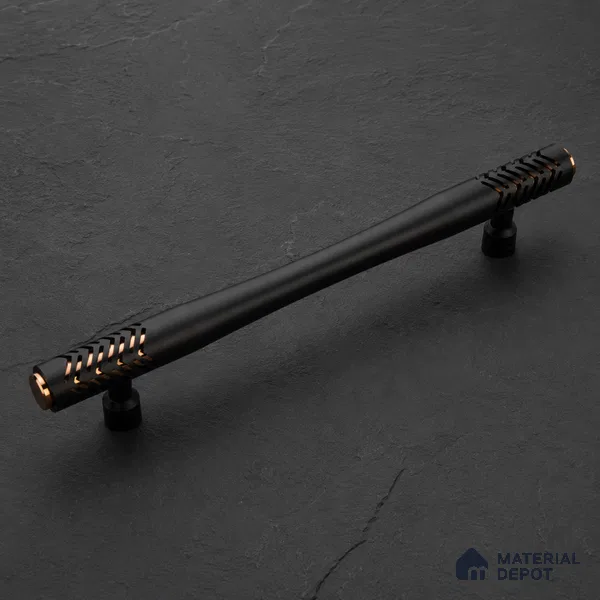 Ottr Aluminium Main Door Handle HA 00270 O Black PVD Rose Gold Finish - 600mm | 2 Years Warranty