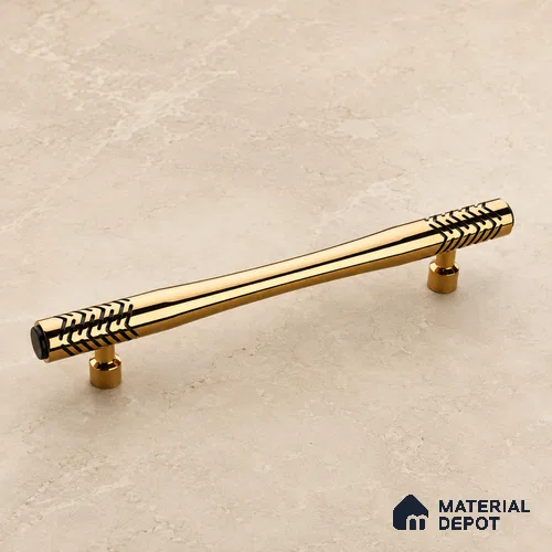 Ottr Aluminium Main Door Handle HA 00270 F PVD Gold Black Finish - 450mm | 2 Years Warranty