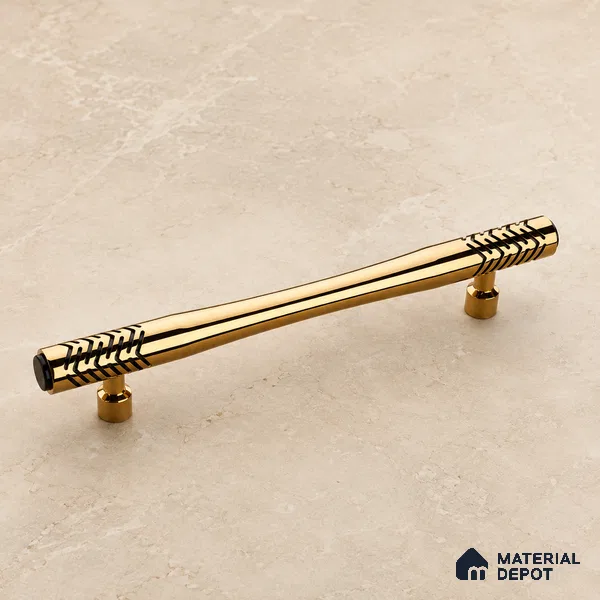 Ottr Aluminium Main Door Handle HA 00270 G PVD Gold Black Finish - 600mm | 2 Years Warranty