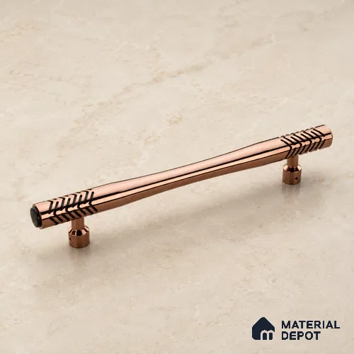 Ottr Aluminium Main Door Handle HA 00270 C PVD Rose Gold Black Finish - 600mm | 2 Years Warranty