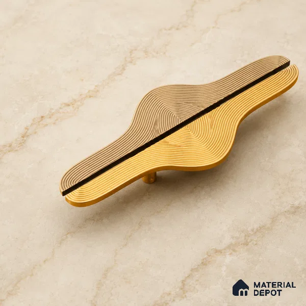 Ottr Aluminium Main Door Handle HA 00273 K Gold Finish - 200mm | 2 Years Warranty