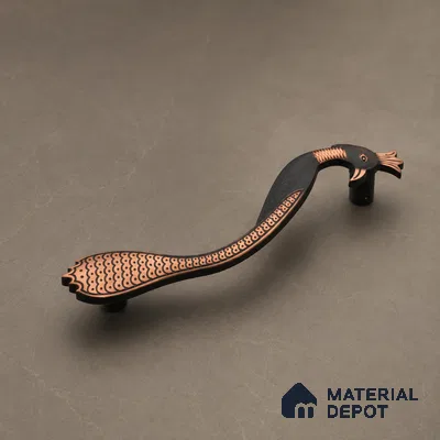 Ottr Zinc Main Door Handle HA 00277 Antique Brass Copper Finish - 200mm | 2 Years Warranty