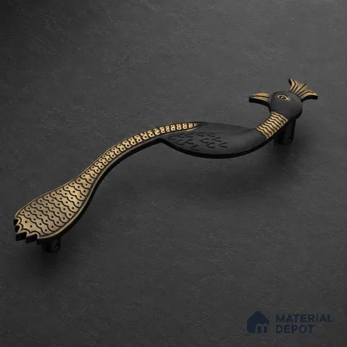 Ottr Zinc Main Door Handle HA 00277 C Antique Brass Finish - 200mm | 2 Years Warranty