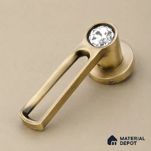 Ottr Zinc Mortise Handle HA 00295 Antique Brass Finish Rose Mount | 2 Years Warranty