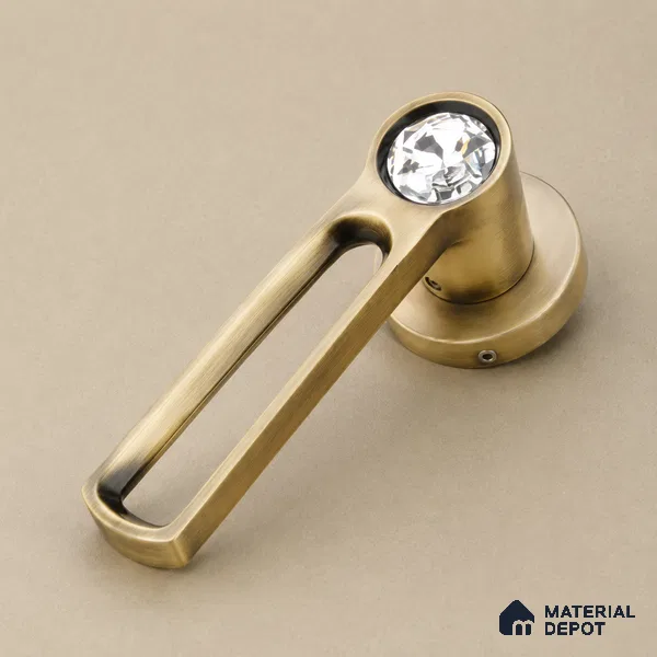 Ottr Zinc Mortise Handle HA 00295 Antique Brass Finish Rose Mount | 2 Years Warranty