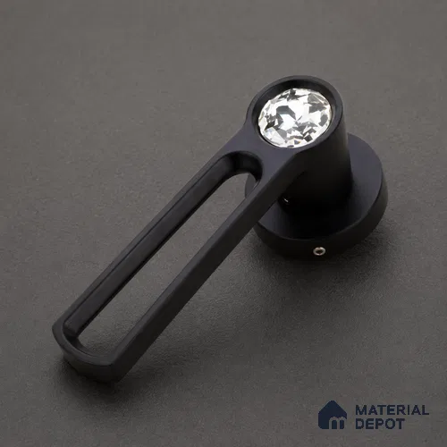 Ottr Zinc Mortise Handle HA 00295 B Black Finish Rose Mount | 2 Years Warranty