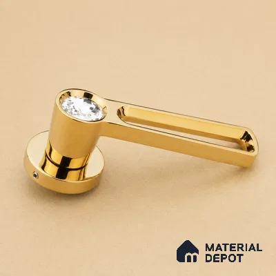 Ottr Zinc Mortise Handle HA 00295 D PVD Gold Finish Rose Mount | 2 Years Warranty