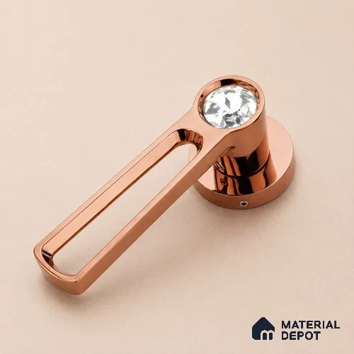 Ottr Zinc Mortise Handle HA 00295 C PVD Rose Gold Finish Rose Mount | 2 Years Warranty