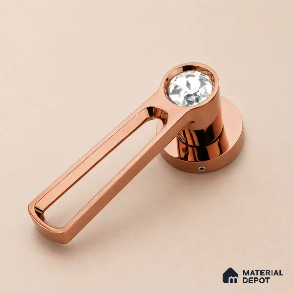 Ottr Zinc Mortise Handle HA 00295 C PVD Rose Gold Finish Rose Mount | 2 Years Warranty