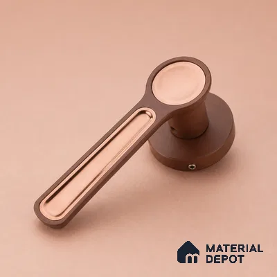 Ottr Zinc Mortise Handle HA 00296 B PVD Rose Gold Dual Tone Finish Rose Mount | 2 Years Warranty