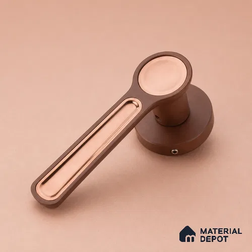 Ottr Zinc Mortise Handle HA 00296 B PVD Rose Gold Dual Tone Finish Rose Mount | 2 Years Warranty