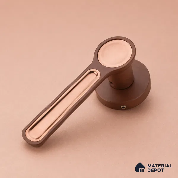 Ottr Zinc Mortise Handle HA 00296 B PVD Rose Gold Dual Tone Finish Rose Mount | 2 Years Warranty