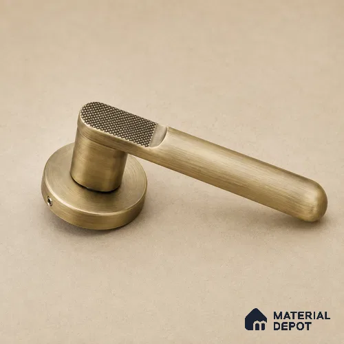 Ottr Zinc Mortise Handle HA 00297 Antique Brass Finish Rose Mount | 2 Years Warranty