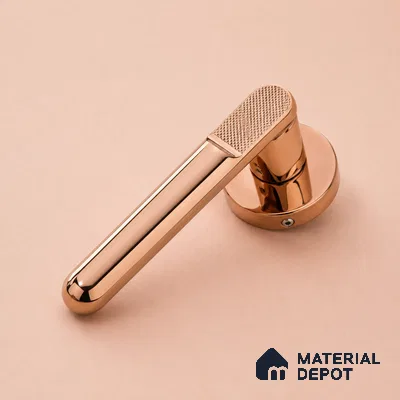 Ottr Zinc Mortise Handle HA 00297 C PVD Rose Gold Finish Rose Mount | 2 Years Warranty