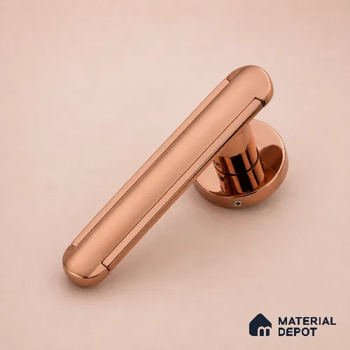 Ottr Zinc Mortise Handle HA 00298 B PVD Rose Gold Dual Tone Finish Rose Mount | 2 Years Warranty