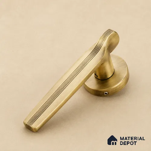 Ottr Zinc Mortise Handle HA 00299 Antique Brass Finish Rose Mount | 2 Years Warranty