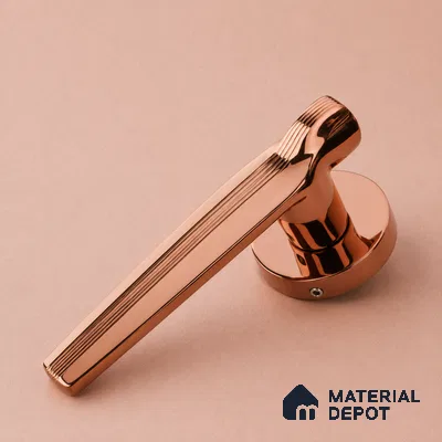 Ottr Zinc Mortise Handle HA 00299 D PVD Rose Gold Finish Rose Mount | 2 Years Warranty