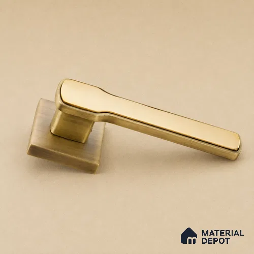 Ottr Zinc Mortise Handle HA 00301 B Antique Brass PVD Gold Finish Rose Mount | 2 Years Warranty