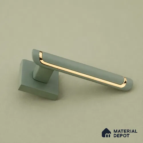 Ottr Zinc Mortise Handle HA 00302 Green Gold Finish Rose Mount | 2 Years Warranty