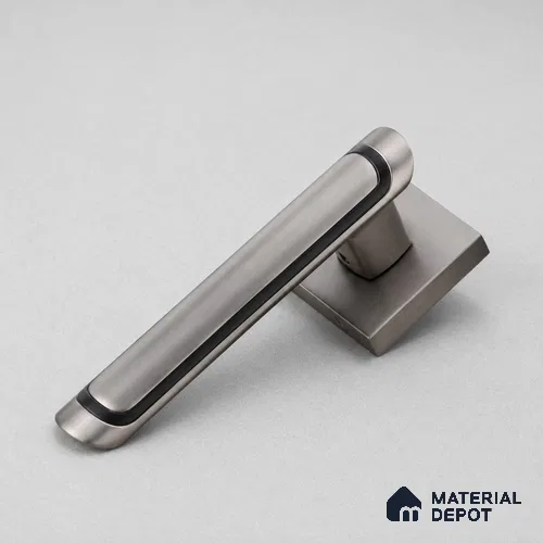 Ottr Zinc Mortise Handle HA 00302 D Gunmetal Black Black Finish Rose Mount | 2 Years Warranty