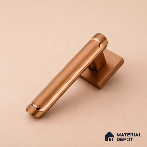 Ottr Zinc Mortise Handle HA 00302 B Rose Gold Dual Tone Finish Rose Mount | 2 Years Warranty