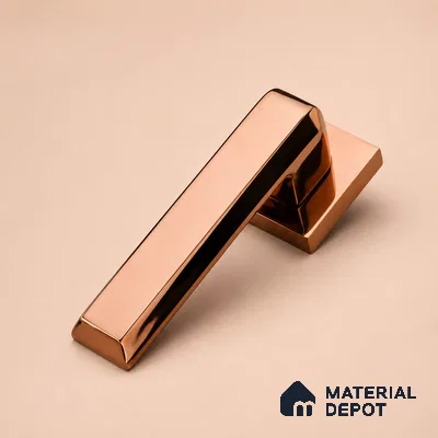 Ottr Zinc Mortise Handle HA 00304 D PVD Rose Gold Finish Rose Mount | 2 Years Warranty