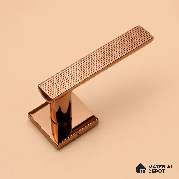 Ottr Zinc Mortise Handle HA 00306 H PVD Rose Gold Finish Plate Mount | 2 Years Warranty