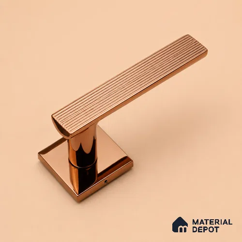 Ottr Zinc Mortise Handle HA 00306 G PVD Rose Gold Finish Rose Mount | 2 Years Warranty