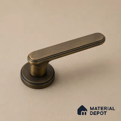 Ottr Zinc Mortise Handle HA 00307 F Antique Brass Finish Plate Mount | 2 Years Warranty