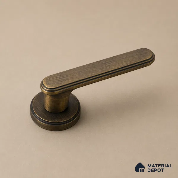 Ottr Zinc Mortise Handle HA 00307 E Antique Brass Finish Rose Mount | 2 Years Warranty