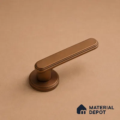 Ottr Zinc Mortise Handle HA 00307 H PVD Rose Gold Matte Finish Plate Mount | 2 Years Warranty