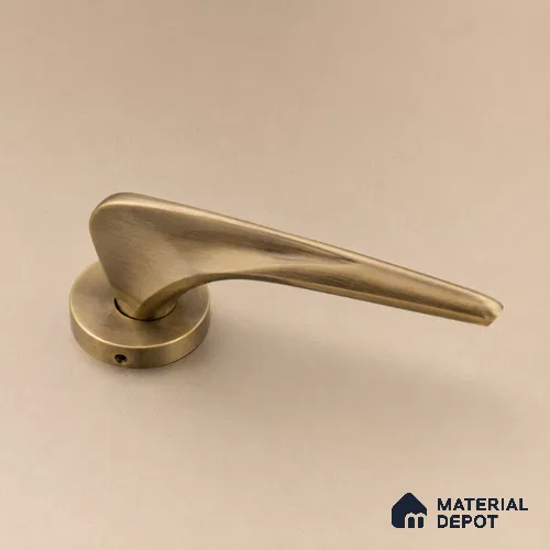 Ottr Zinc Mortise Handle HA 00309 F Antique Brass Finish Plate Mount | 2 Years Warranty