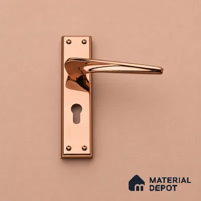 Ottr Zinc Mortise Handle HA 00309 H PVD Rose Gold Finish Plate Mount | 2 Years Warranty