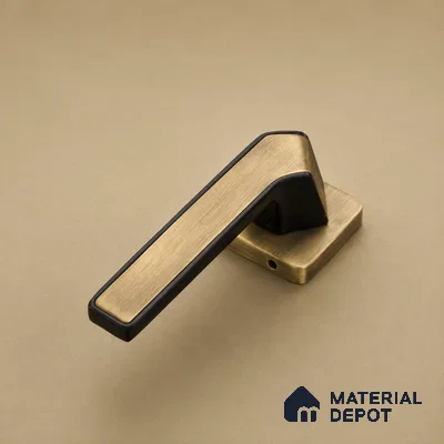 Ottr Zinc Mortise Handle HA 00310 B Antique Brass Black Finish Rose Mount | 2 Years Warranty