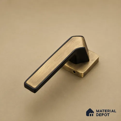 Ottr Zinc Mortise Handle HA 00310 B Antique Brass Black Finish Rose Mount | 2 Years Warranty