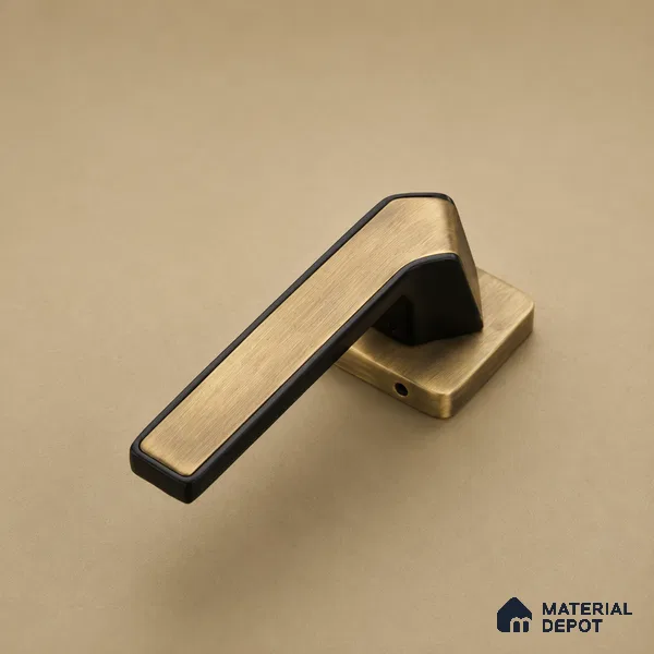 Ottr Zinc Mortise Handle HA 00310 B Antique Brass Black Finish Rose Mount | 2 Years Warranty