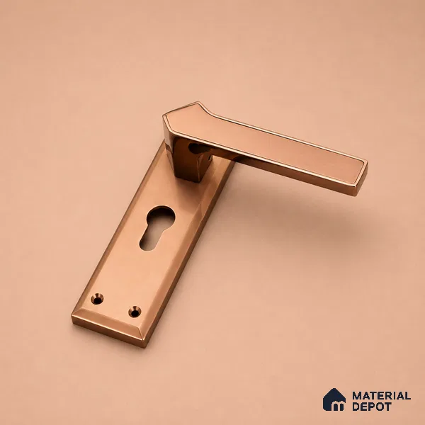 Ottr Zinc Mortise Handle HA 00310 H PVD Rose Gold Dual Tone Finish Plate Mount | 2 Years Warranty