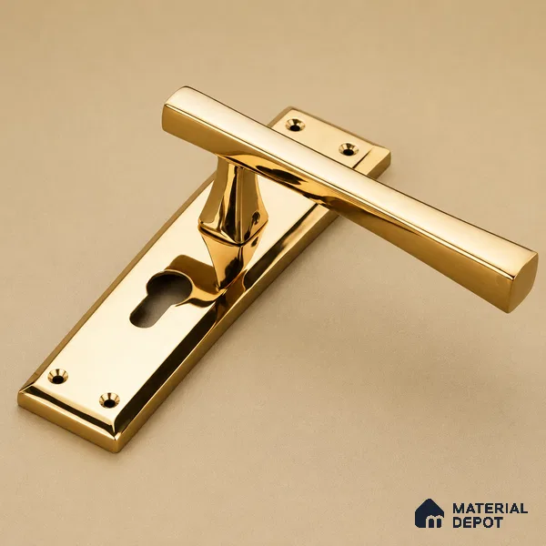 Ottr Zinc Mortise Handle HA 00311 G PVD Gold Finish Plate Mount | 2 Years Warranty