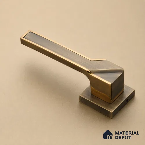 Ottr Zinc Mortise Handle HA 00312 E Antique Brass PVD Gold Finish Rose Mount | 2 Years Warranty