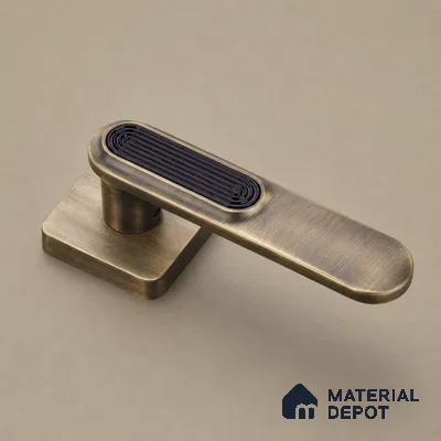 Ottr Zinc Mortise Handle HA 00313 E Antique Brass Black Finish Rose Mount | 2 Years Warranty