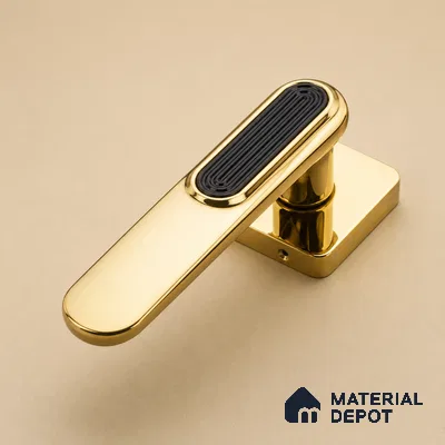 Ottr Zinc Mortise Handle HA 00313 H PVD Gold Black Finish Plate Mount | 2 Years Warranty