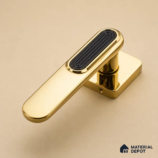 Ottr Zinc Mortise Handle HA 00313 H PVD Gold Black Finish Plate Mount | 2 Years Warranty