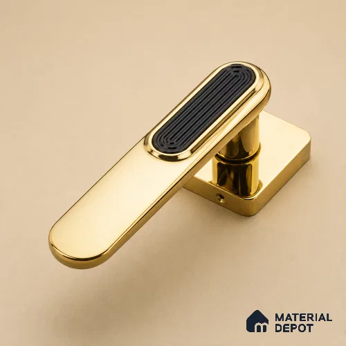 Ottr Zinc Mortise Handle HA 00313 G PVD Gold Black Finish Rose Mount | 2 Years Warranty