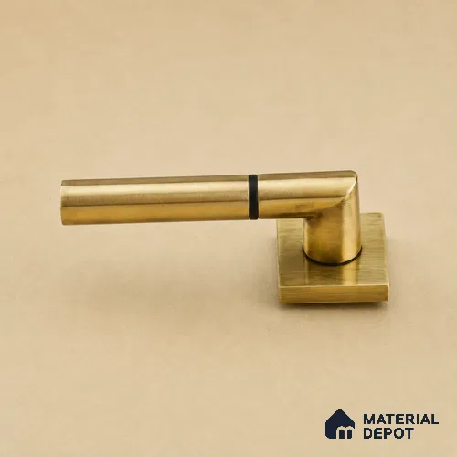 Ottr Brass Mortise Handle HA 00316 D Antique Brass Black Finish Plate Mount | 2 Years Warranty